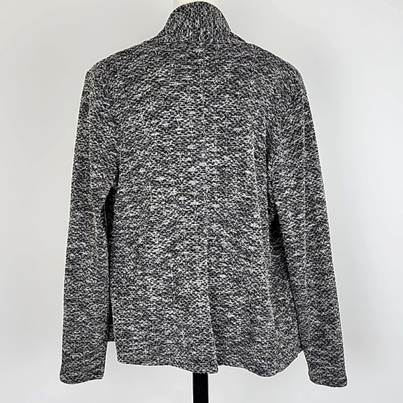 VanHeusen Cardigan Open Front Cardigan Shawl Neck Black White Textured Knit  XL - Picture 3 of 10